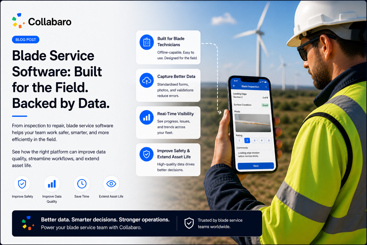 Blade Service Software: Built for the Field. Backed by Data.