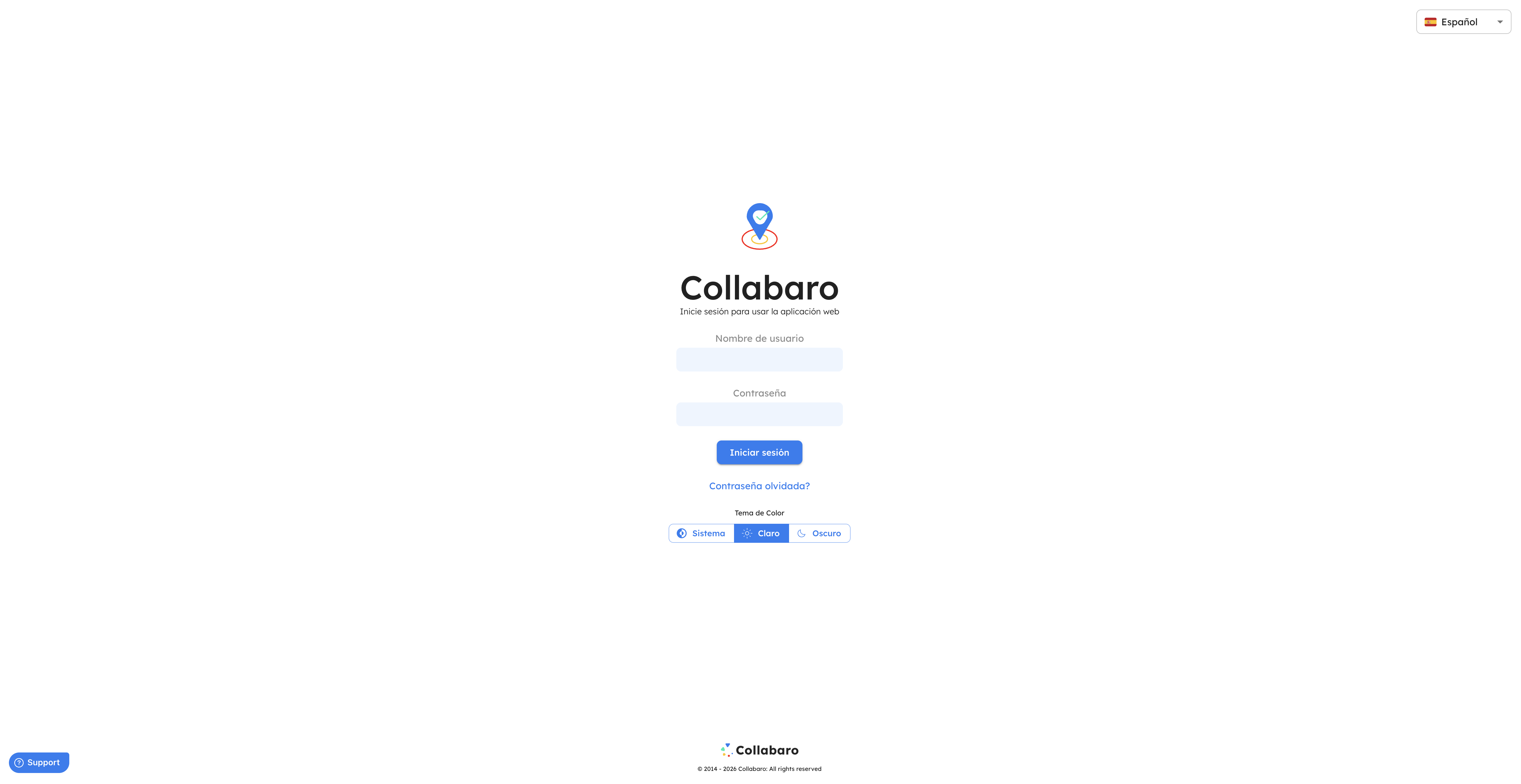 Collabaro Desk web application login screen — light mode