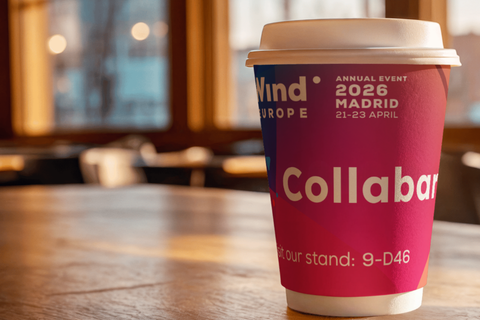 Collabaro branded cup at WindEurope 2026, Madrid